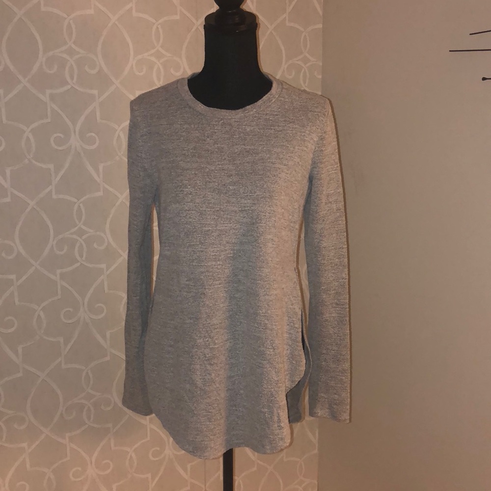 High low gray sweater